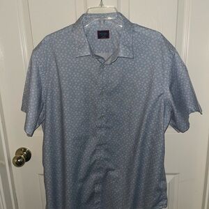 UNTUCKit Men's Light Blue Patterned Short SleeveShirt‎ XXL